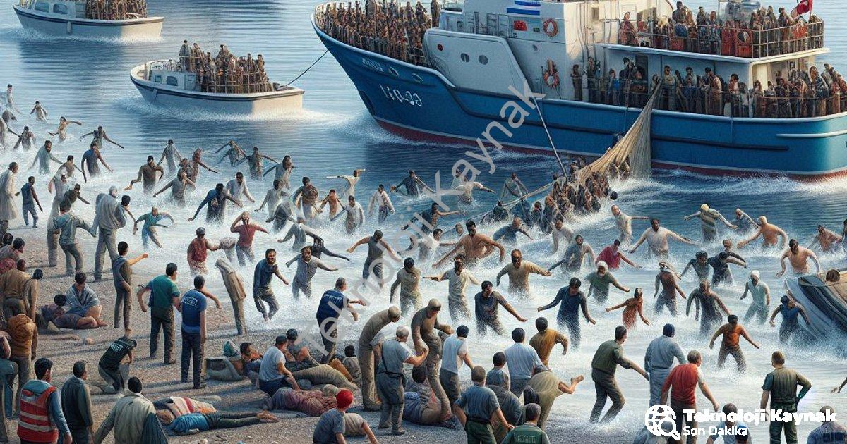 "İzmir Sahillerinde Hareketli Saatler: 120 Göçmen İçin Operasyon" başlıklı haber için fotorealistik,