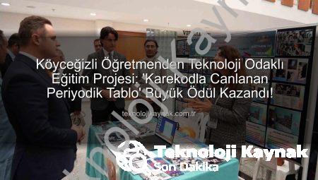 Köyceğizli Öğretmenden Teknoloji Odaklı Eğitim Projesi: ‘Karekodla Canlanan Periyodik Tablo’ Büyük Ödül Kazandı!