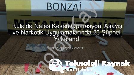 Kula’da Nefes Kesen Operasyon: Asayiş ve Narkotik Uygulamalarında 23 Şüpheli Yakalandı